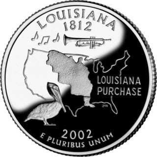 (333) Estados Unidos de América. 2002(P). Quarter Dollar (SC) Louisiana