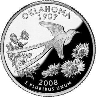 (421) Estados Unidos de América. 2008(P). Quarter Dollar (SC) Oklahoma