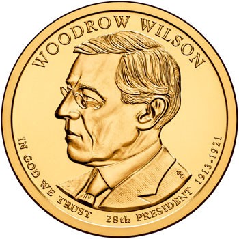 (550) Estados Unidos de América. 2013(D). 1 Dollar (SC) Woodrow Wilson