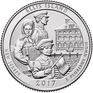 Estados Unidos de América. 2017(D). Quarter Dollar (SC) Ellis Island