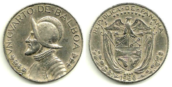 (11) Panamá. 1966. ¼ Balboa (BC)