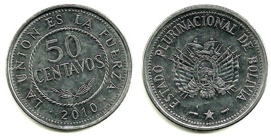 (216) Bolivia. 2010. 50 Centavos (EBC)