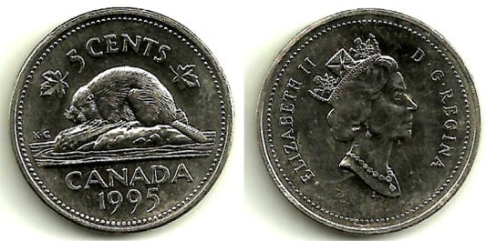 (182) Canadá. 1995. 5 Cents (SC)
