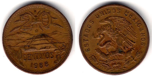 (440) Estados Unidos Mexicanos. 1968. 20 Centavos (MBC)