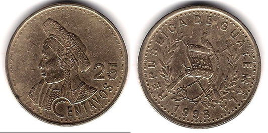 (278.5) Guatemala. 2000. 25 Centavos (BC+)