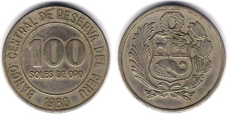 (283) Perú. 1980. 100 Soles de Oro (MBC+)