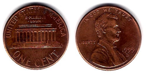 (201) Estados Unidos de América. 1999(D). 1 Cent (BC-)