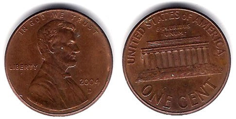 (201) Estados Unidos de América. 2004(D). 1 Cent (MBC)
