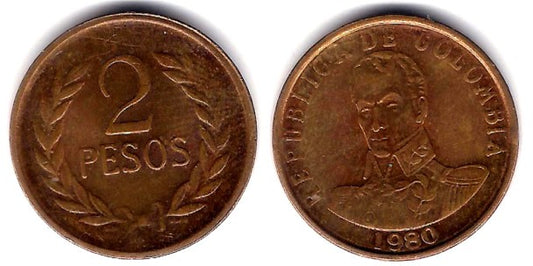 (263) Colombia. 1980. 2 Pesos (EBC)