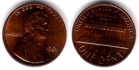 (201) Estados Unidos de América. 1981. 1 Cent (SC)