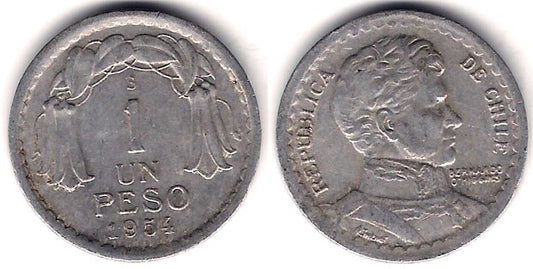 (179a) Chile. 1954. 1 Peso (MBC)