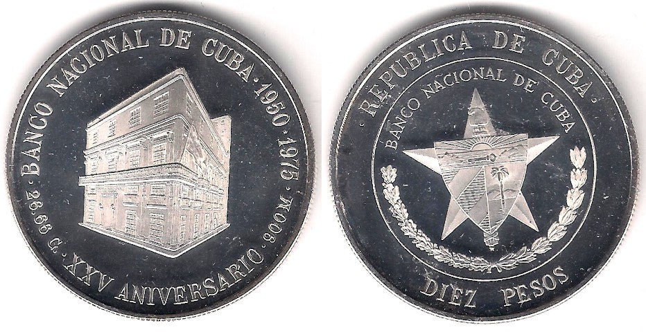 (37) Cuiba. 1975. 10 Pesos (Proof) (Plata)