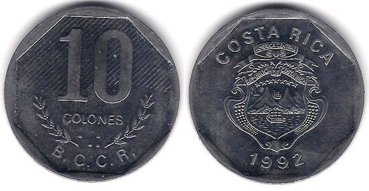 (215.1) Costa Rica. 1992. 10 Colones (MBC)