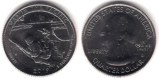 Estados Unidos de América. 2019(D). Quarter Dollar (SC) War in the Pacific