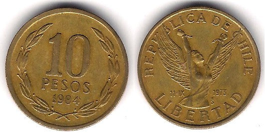 (218.1) Chile. 1984. 10 Pesos (MBC)