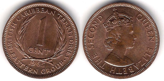 (2) Estados Orientales Caribeños. 1965. 1 Cent (SC)
