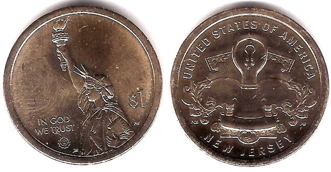 Estados Unidos de América. 2019(P). 1 Dollar (SC) New Jersey