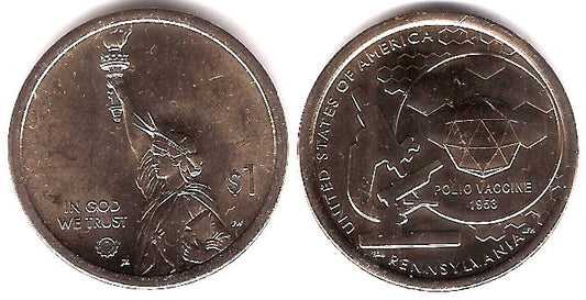 Estados Unidos de América. 2019(P). 1 Dollar (SC) Pennsylvania