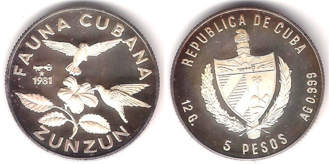 (76) Cuba. 1981. 5 Pesos (Proof) (Plata)