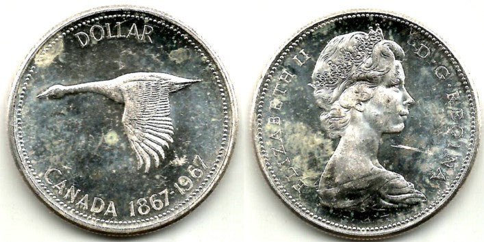 (70) Canadá. 1967. 1 Dollar (EBC) (Plata)