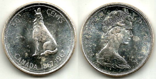 (69) Canadá. 1967. 50 Cents (EBC+) (Plata)
