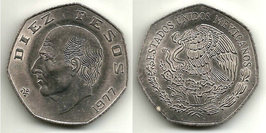(477.1) Estados Unidos Mexicanos. 1977. 10 Pesos (MBC)