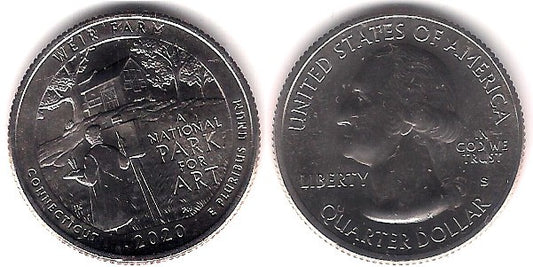Estados Unidos de América. 2020(S). Quarter Dollar (SC) Weir Farm