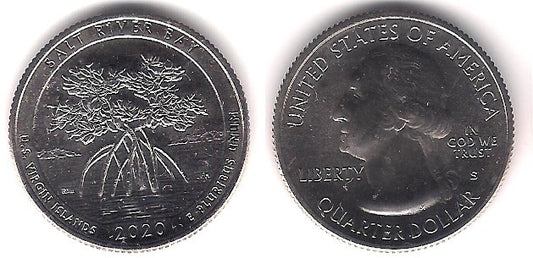 Estados Unidos de América. 2020(S). Quarter Dollar (SC) Salt River Bay