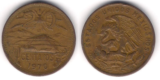 (440) Estados Unidos Mexicanos. 1970. 20 Centavos (MBC)