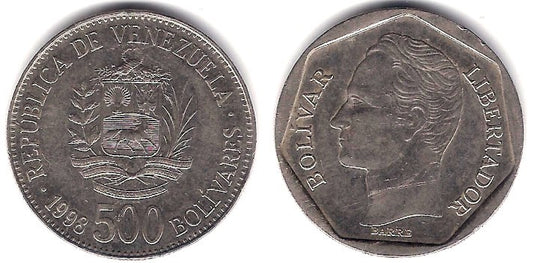 (Y79.1) Venezuela. 1998. 500 Bolivares (MBC)