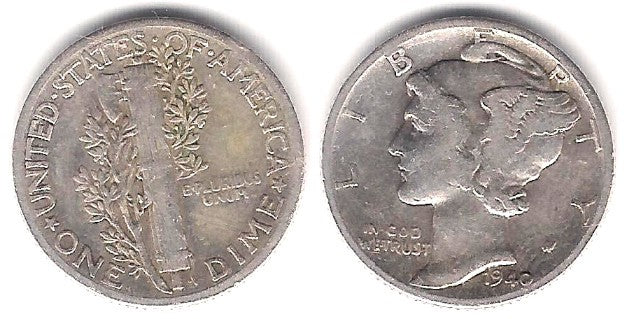 (140) Estados Unidos de América. 1940. 1 Dime (MBC) (Plata)