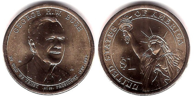 Estados Unidos de América. 2020(P). 1 Dollar (SC) George H.W. Bush