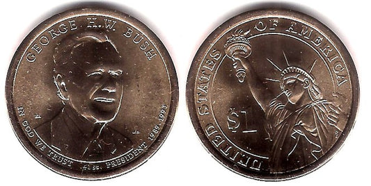 Estados Unidos de América. 2020(P). 1 Dollar (SC) George H.W. Bush