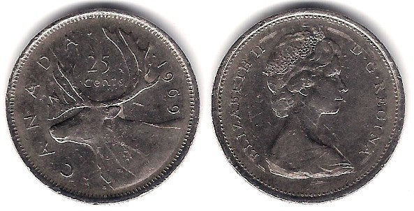 (62b) Canadá. 1969. 25 Cents (MBC)