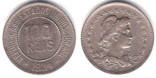 (518) Brasil. 1934. 100 Reis (EBC-)