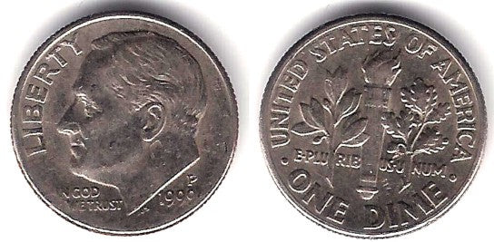 (195a) Estados Unidos de América. 1999(P). 1 Dime (MBC)