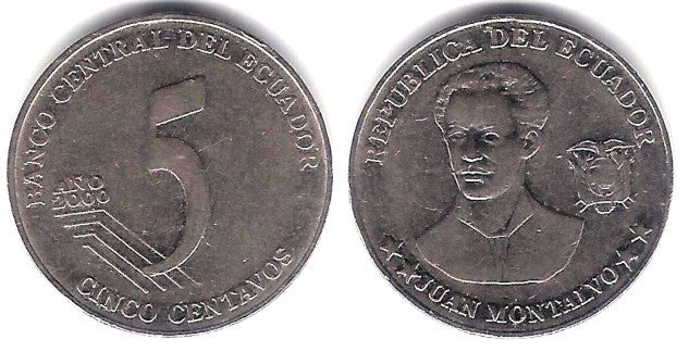 (105) Ecuador. 2000. 5 Centavos (BC+)