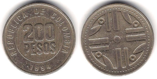 (287) Colombia. 1994. 200 Pesos (BC+)