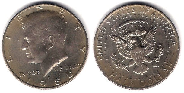 (A202b) Estados Unidos de América. 1980(D). Half Dollar (MBC)