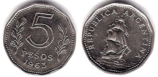 (59) Argentina. 1963. 5 Pesos (MBC)