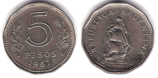 (59) Argentina. 1967. 5 Pesos (MBC-)