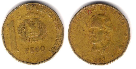 (80.2) República Dominicana. 1992. 1 Peso (RC+)