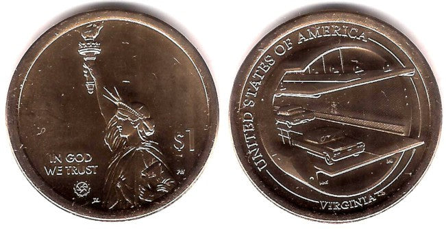 Estados Unidos de América. 2021(P). 1 Dollar (SC) Virginia