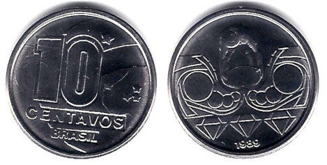 (613) Brasil. 1989. 10 Centavos (SC-)