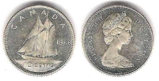 (72) Canadá. 1968. 10 Cents (EBC) (Plata)