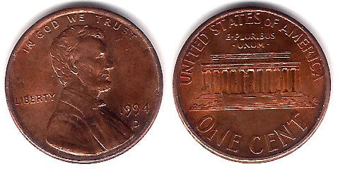 (201) Estados Unidos de América. 1994(D). 1 Cent (EBC)