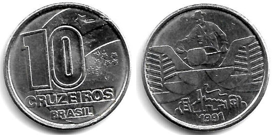 (619.1) Brasil. 1991. 10 Cruzeiros (MBC+)