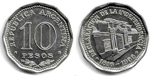(62) Argentina. 1966. 10 Pesos (SC)