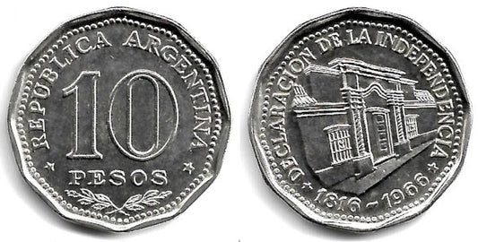 (62) Argentina. 1966. 10 Pesos (SC)