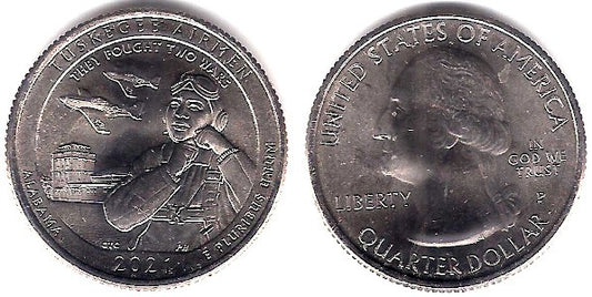 Estados Unidos de América. 2021(P). Quarter Dollar (SC) Tuskegee Airmen